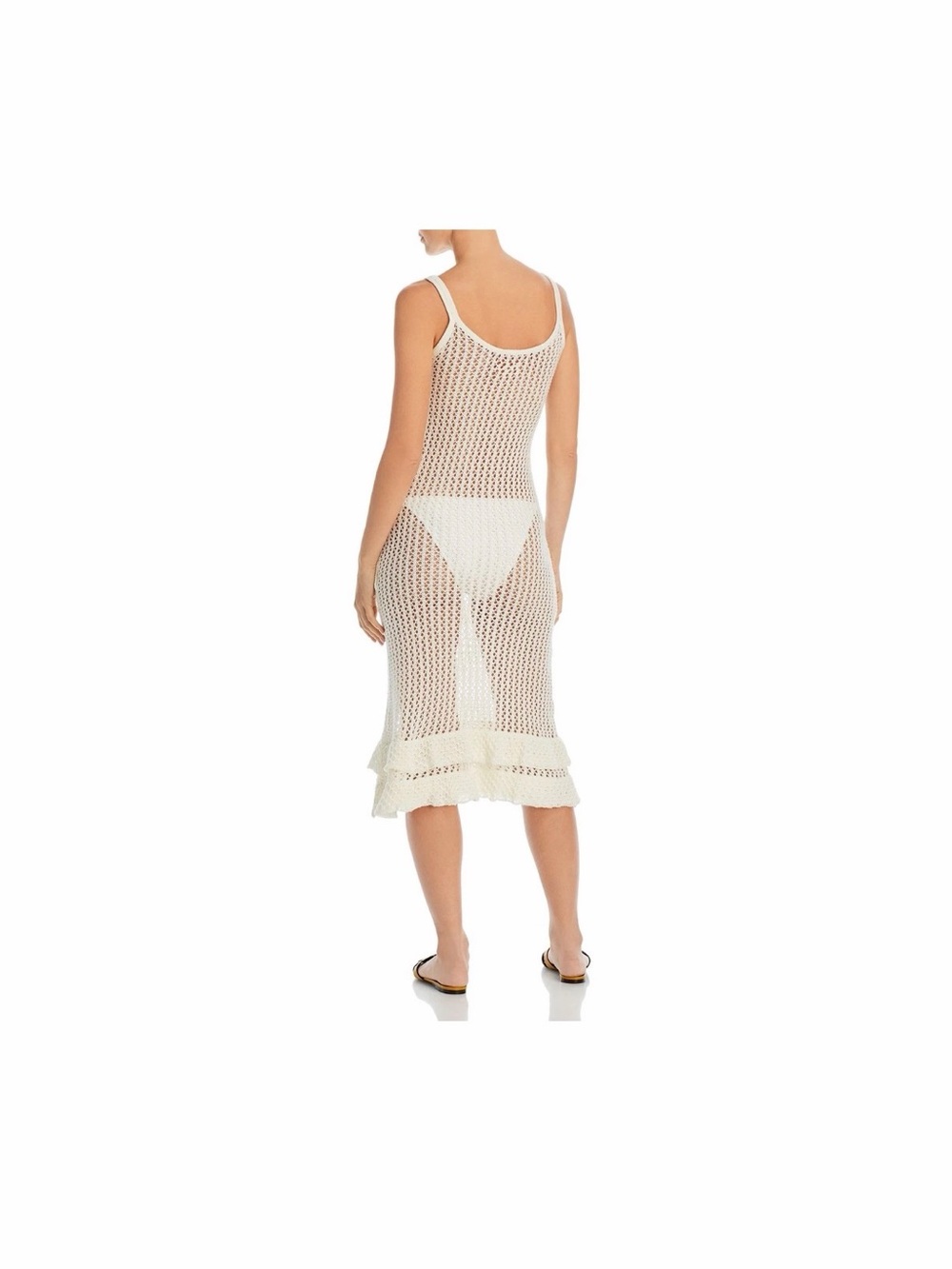 Capittana Womens Crochet Midi beach Dress Swim Cover Up White Size XS/S - Picture 2 of 6